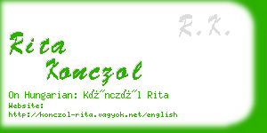 rita konczol business card